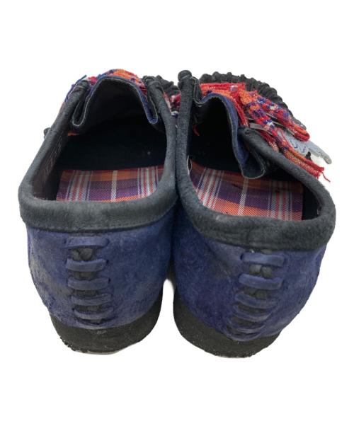 CLARKS（クラークス）CLARKS (クラークス) nicholas daley (ニコラス デイリー) チェック柄ワラビーシューズ ネイビー サイズ:UK 4Gの古着・服飾アイテム