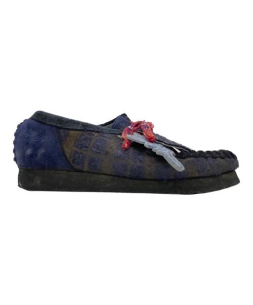 CLARKS（クラークス）CLARKS (クラークス) nicholas daley (ニコラス デイリー) チェック柄ワラビーシューズ ネイビー サイズ:UK 4Gの古着・服飾アイテム