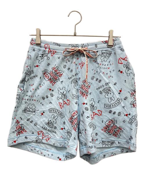 Hysteric Glamour（ヒステリックグラマー）Hysteric Glamour (ヒステリックグラマー) DREAMS BURN DOWN柄 ショートパンツ スカイブルー サイズ:FREEの古着・服飾アイテム