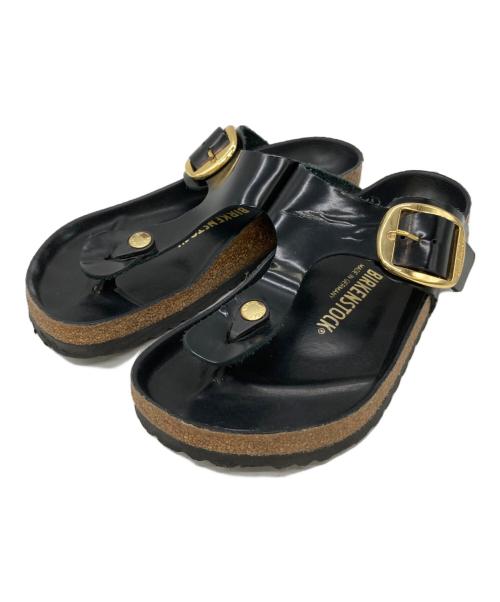BIRKENSTOCK（ビルケンシュトック）BIRKENSTOCK (ビルケンシュトック) Gizeh Big Buckle ブラック×ベージュ サイズ:38の古着・服飾アイテム