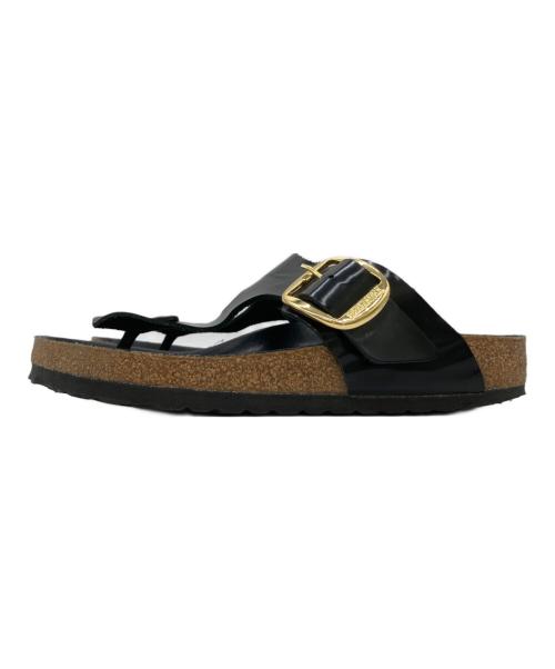 BIRKENSTOCK（ビルケンシュトック）BIRKENSTOCK (ビルケンシュトック) Gizeh Big Buckle ブラック×ベージュ サイズ:38の古着・服飾アイテム
