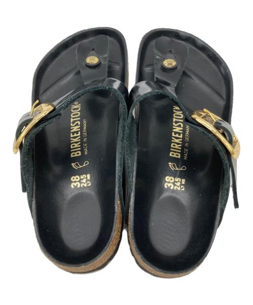 BIRKENSTOCK（ビルケンシュトック）BIRKENSTOCK (ビルケンシュトック) Gizeh Big Buckle ブラック×ベージュ サイズ:38の古着・服飾アイテム