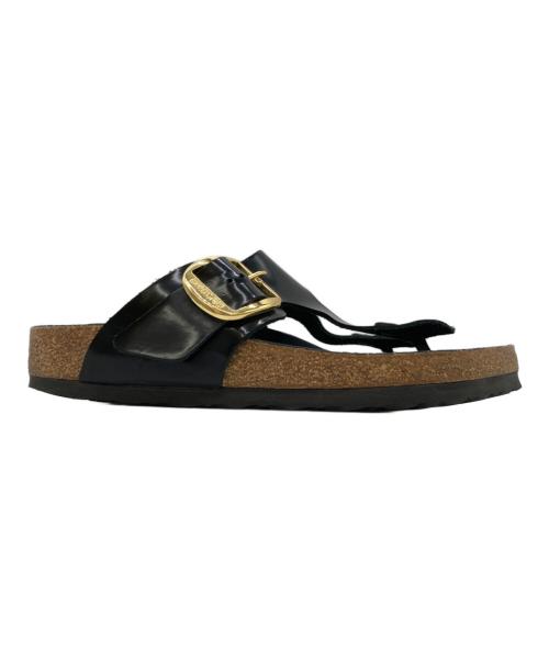 BIRKENSTOCK（ビルケンシュトック）BIRKENSTOCK (ビルケンシュトック) Gizeh Big Buckle ブラック×ベージュ サイズ:38の古着・服飾アイテム