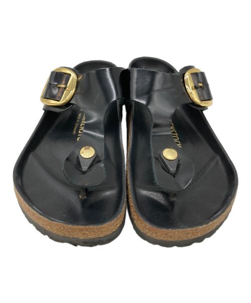 BIRKENSTOCK（ビルケンシュトック）BIRKENSTOCK (ビルケンシュトック) Gizeh Big Buckle ブラック×ベージュ サイズ:38の古着・服飾アイテム