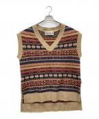 INSCRIREアンスクリア）の古着「Fairisle V Neck Vest」｜ブラウン