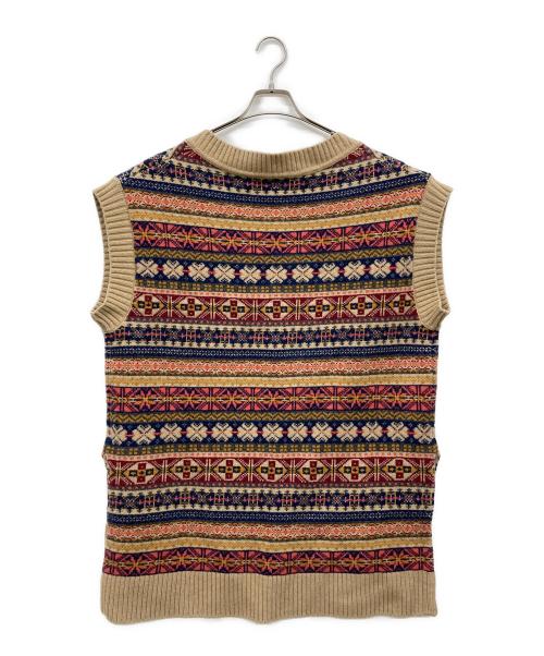 INSCRIRE（アンスクリア）INSCRIRE (アンスクリア) Fairisle V Neck Vest ブラウン サイズ:Ｆの古着・服飾アイテム