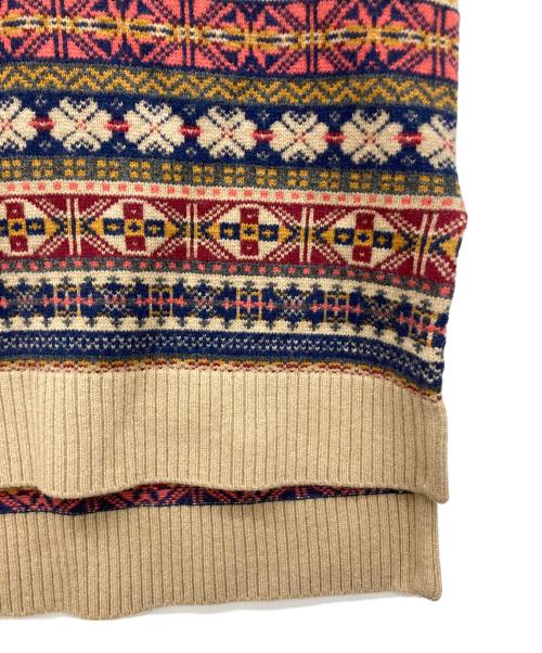 INSCRIRE（アンスクリア）INSCRIRE (アンスクリア) Fairisle V Neck Vest ブラウン サイズ:Ｆの古着・服飾アイテム