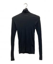 AURALEE（オーラリー）の古着「SUPER HIGH GAUGE SHEER RIB TURTLE NECK L/S TEE」｜ブラック