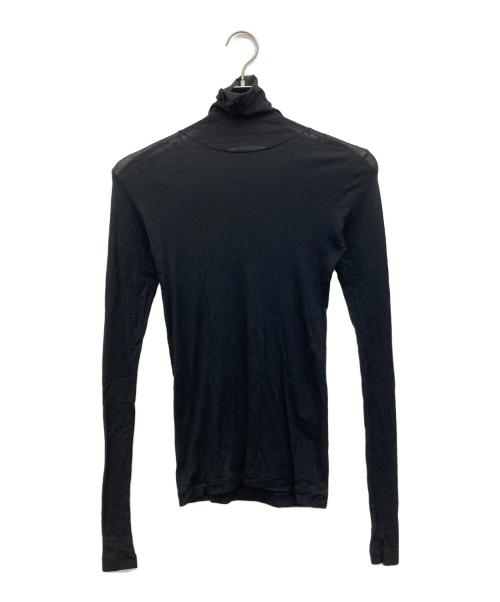AURALEE（オーラリー）AURALEE (オーラリー) SUPER HIGH GAUGE SHEER RIB TURTLE NECK L/S TEE ブラック サイズ:1の古着・服飾アイテム