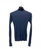 AURALEEオーラリー）の古着「SUPER HIGH GAUGE SHEER RIB TURTLE NECK L/S TEE」｜ネイビー