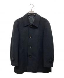 LANVIN（ランバン）の古着「カシミヤ混ステンカラーコート」｜ブラック