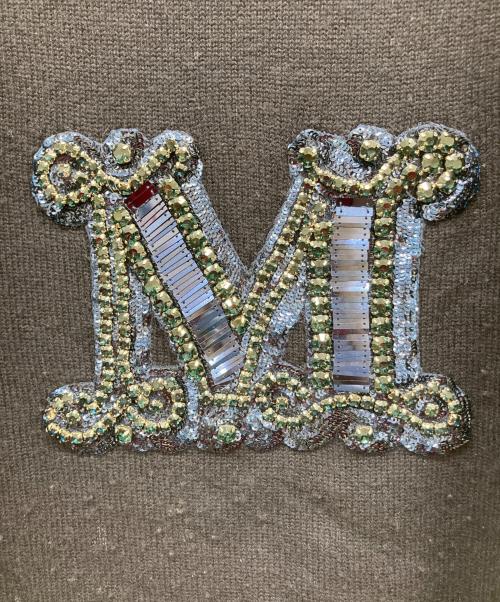 MaxMara（マックスマーラ）MaxMara (マックスマーラ) VICOLO ビジューウールカシミヤニット ネイビー サイズ:Mの古着・服飾アイテム