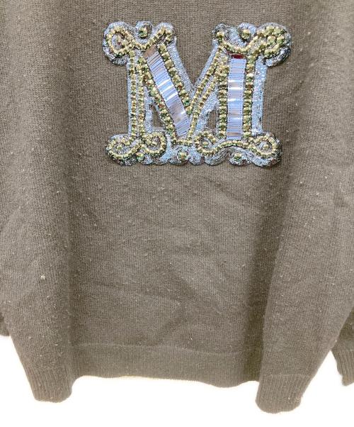MaxMara（マックスマーラ）MaxMara (マックスマーラ) VICOLO ビジューウールカシミヤニット ネイビー サイズ:Mの古着・服飾アイテム