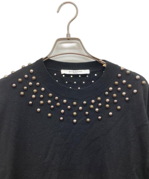 GIVENCHY（ジバンシィ）GIVENCHY (ジバンシィ) カシミヤ混スタッズニット ブラック サイズ:Ｌの古着・服飾アイテム
