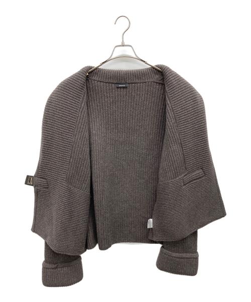 AKRIS（アクリス）AKRIS (アクリス) カシミヤショールカラーニットジャケット グレー サイズ:なしの古着・服飾アイテム