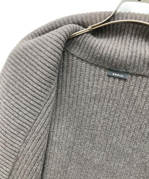 AKRIS（アクリス）AKRIS (アクリス) カシミヤショールカラーニットジャケット グレー サイズ:なしの古着・服飾アイテム