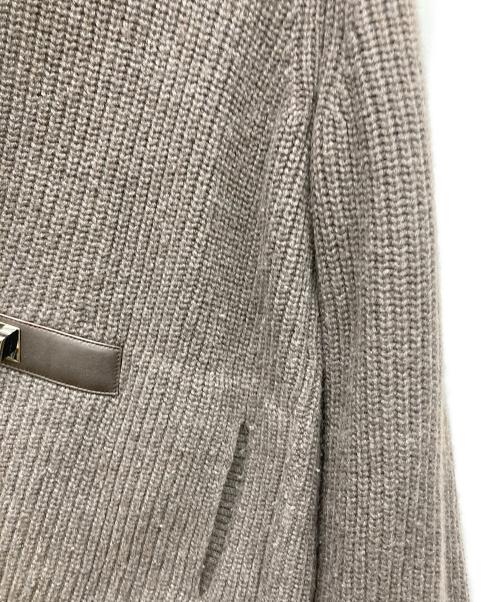 AKRIS（アクリス）AKRIS (アクリス) カシミヤショールカラーニットジャケット グレー サイズ:なしの古着・服飾アイテム