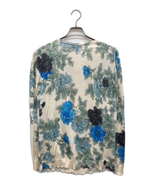 LEONARD PARIS（レオナール パリ）LEONARD PARIS (レオナール パリ) 花柄カーディガン アイボリー×グリーン サイズ:Ｌの古着・服飾アイテム