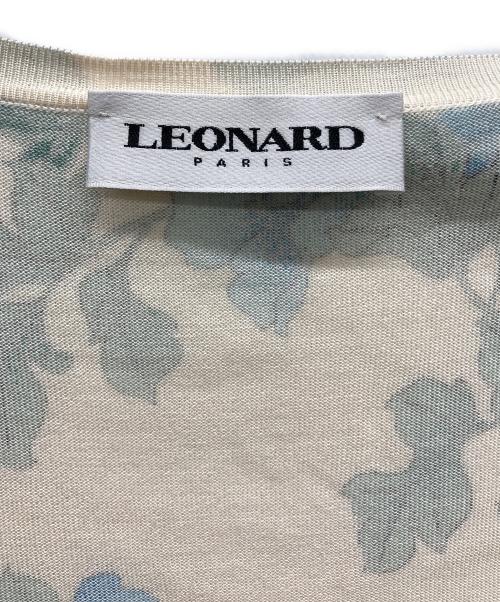 LEONARD PARIS（レオナール パリ）LEONARD PARIS (レオナール パリ) 花柄カーディガン アイボリー×グリーン サイズ:Ｌの古着・服飾アイテム