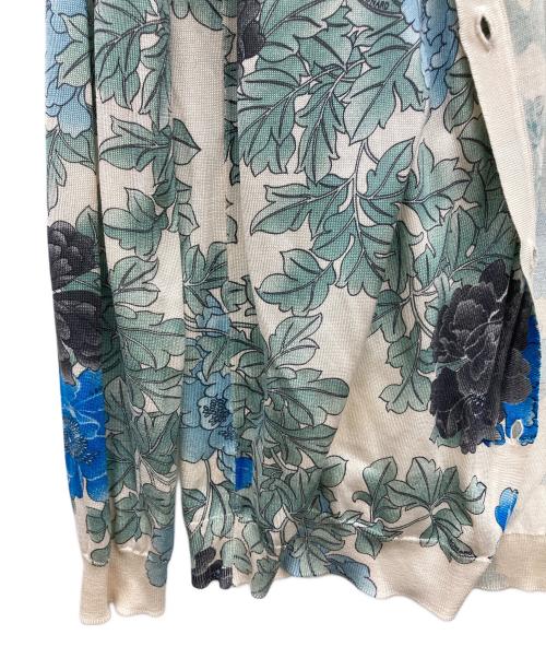 LEONARD PARIS（レオナール パリ）LEONARD PARIS (レオナール パリ) 花柄カーディガン アイボリー×グリーン サイズ:Ｌの古着・服飾アイテム