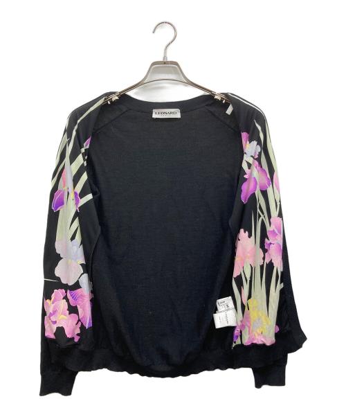 LEONARD PARIS（レオナール パリ）LEONARD PARIS (レオナール パリ) 花柄カーディガン ブラック サイズ:Mの古着・服飾アイテム