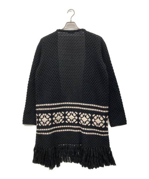 MaxMara（マックスマーラ）MaxMara (マックスマーラ) カシミヤ混フリンジカーディガン ブラック サイズ:Mの古着・服飾アイテム