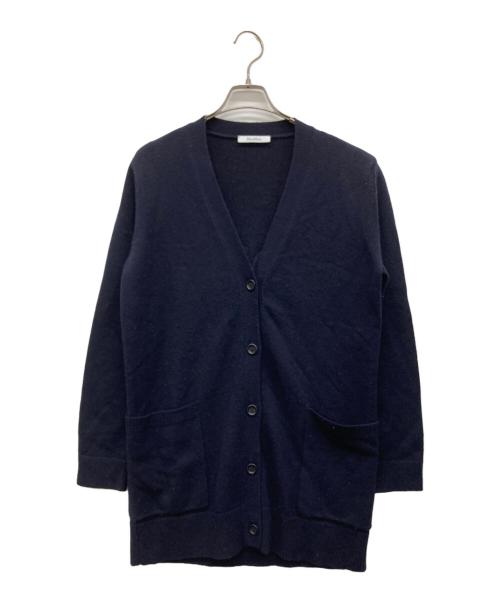 MaxMara（マックスマーラ）MaxMara (マックスマーラ) Vネックスパンコールカーディガン VILLAR ネイビー サイズ:Mの古着・服飾アイテム