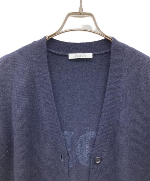 MaxMara（マックスマーラ）MaxMara (マックスマーラ) Vネックスパンコールカーディガン VILLAR ネイビー サイズ:Mの古着・服飾アイテム