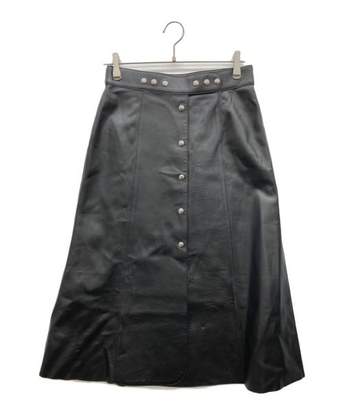 PRADA（プラダ）PRADA (プラダ) ラムレザースカート ブラック サイズ:42の古着・服飾アイテム