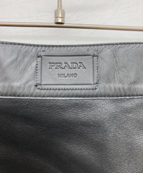 PRADA（プラダ）PRADA (プラダ) ラムレザースカート ブラック サイズ:42の古着・服飾アイテム