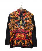 HERMESエルメス）の古着「長袖ポロシャツ」｜レッド×ブラック