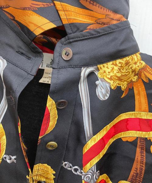 HERMES（エルメス）HERMES (エルメス) 長袖ポロシャツ レッド×ブラック サイズ:Mの古着・服飾アイテム