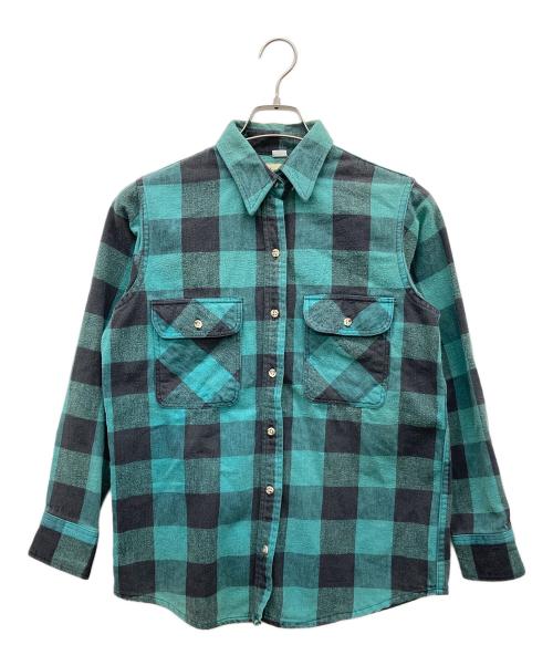 ST JOHN'S BAY（セントジョンズベイ）ST JOHN'S BAY (セントジョンズベイ) ブロックチェックネルシャツ グリーン サイズ:Sの古着・服飾アイテム