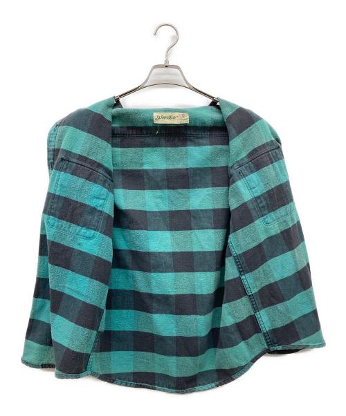 ST JOHN'S BAY（セントジョンズベイ）ST JOHN'S BAY (セントジョンズベイ) ブロックチェックネルシャツ グリーン サイズ:Sの古着・服飾アイテム