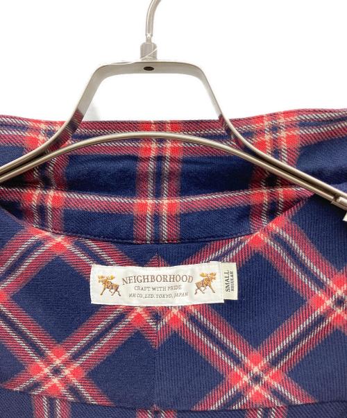 NEIGHBORHOOD（ネイバーフッド）NEIGHBORHOOD (ネイバーフッド) LUMBERS / C-SHIRT.LS ネイビー×レッド サイズ:SMALL REGULARの古着・服飾アイテム