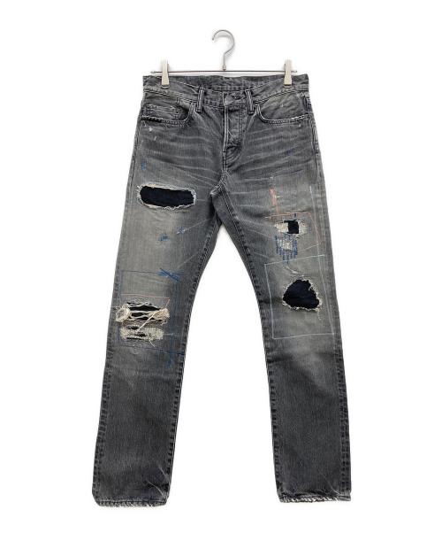 Hysteric Glamour（ヒステリックグラマー）Hysteric Glamour (ヒステリックグラマー) MSR加工 スリムストレートデニムパンツ グレー サイズ:w30(76cm)の古着・服飾アイテム