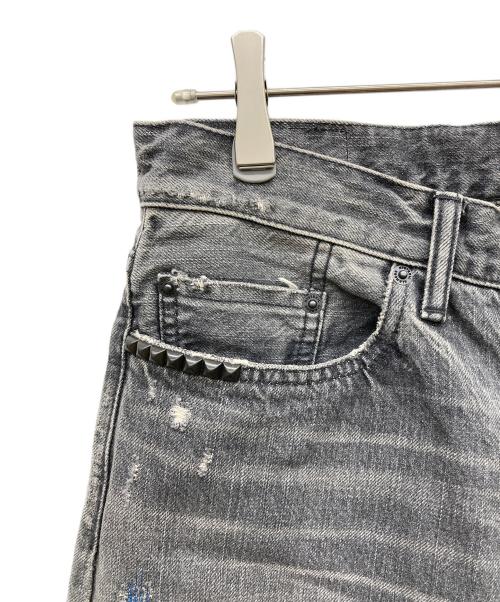 Hysteric Glamour（ヒステリックグラマー）Hysteric Glamour (ヒステリックグラマー) MSR加工 スリムストレートデニムパンツ グレー サイズ:w30(76cm)の古着・服飾アイテム