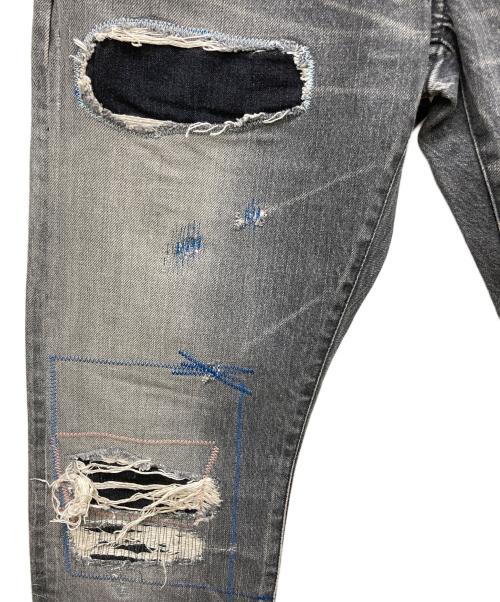 Hysteric Glamour（ヒステリックグラマー）Hysteric Glamour (ヒステリックグラマー) MSR加工 スリムストレートデニムパンツ グレー サイズ:w30(76cm)の古着・服飾アイテム