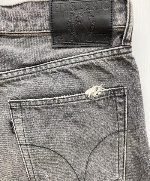 Hysteric Glamour（ヒステリックグラマー）Hysteric Glamour (ヒステリックグラマー) MSR加工 スリムストレートデニムパンツ グレー サイズ:w30(76cm)の古着・服飾アイテム