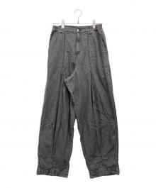 Hysteric Glamour（ヒステリックグラマー）の古着「綿麻デニムタックパンツ」｜グレー