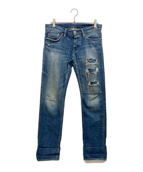 Hysteric Glamour（ヒステリックグラマー）Hysteric Glamour (ヒステリックグラマー) PF加工デニム スリムストレートパンツ インディゴ サイズ:Sの古着・服飾アイテム
