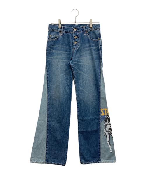 Hysteric Glamour（ヒステリックグラマー）Hysteric Glamour (ヒステリックグラマー) BAD ASS MAMA フレアデニムパンツ インディゴ サイズ:W25(63.5cm)の古着・服飾アイテム