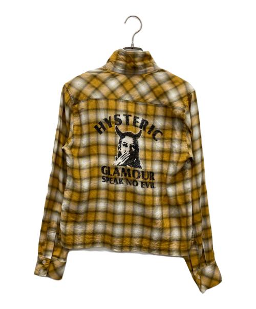 Hysteric Glamour（ヒステリックグラマー）Hysteric Glamour (ヒステリックグラマー) SPEAK NO EVIL刺繍 オープンカラーシャツ オレンジ サイズ:FREEの古着・服飾アイテム