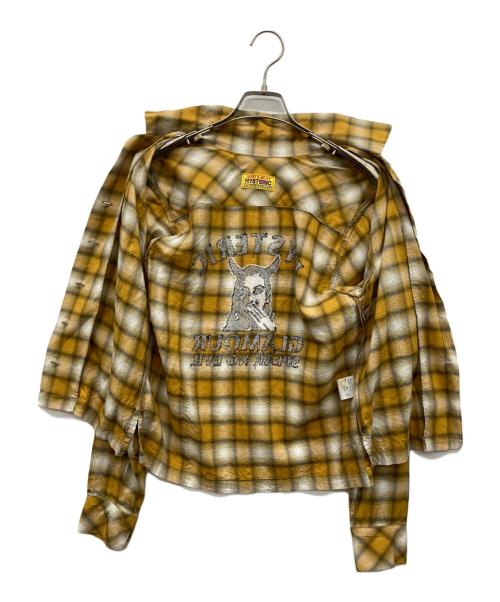 Hysteric Glamour（ヒステリックグラマー）Hysteric Glamour (ヒステリックグラマー) SPEAK NO EVIL刺繍 オープンカラーシャツ オレンジ サイズ:FREEの古着・服飾アイテム