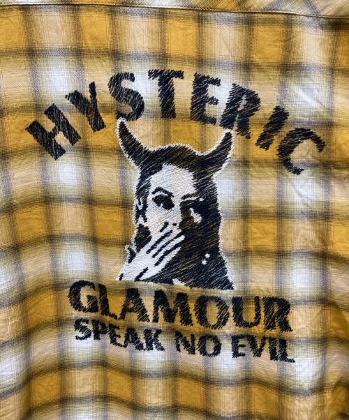 Hysteric Glamour（ヒステリックグラマー）Hysteric Glamour (ヒステリックグラマー) SPEAK NO EVIL刺繍 オープンカラーシャツ オレンジ サイズ:FREEの古着・服飾アイテム