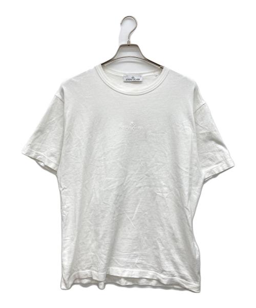 STONE ISLAND（ストーンアイランド）STONE ISLAND (ストーンアイランド) ロゴTシャツ ホワイト サイズ:Mの古着・服飾アイテム