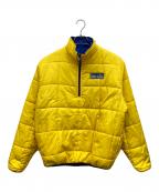 POLO SPORTポロスポーツ）の古着「90s リバーシブル中綿ハーフジップジャケット」｜ブルー×イエロー