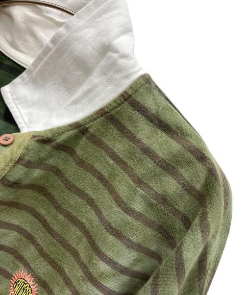 stussy（ステューシー）stussy (ステューシー) 長袖ポロシャツ グリーン サイズ:Mの古着・服飾アイテム