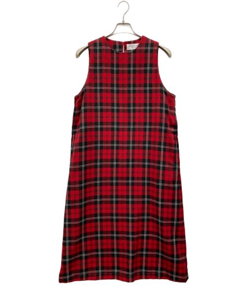 BEAMS BOY（ビームスボーイ）BEAMS BOY (ビームスボーイ) ポリエステル チェック ノースリーブ ワンピース レッド サイズ:なしの古着・服飾アイテム