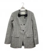 RECTOレクト）の古着「SIGNATURE CURVED NECK GLEN CHECK JACKET」｜グレー